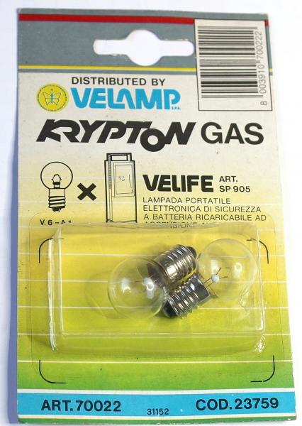 Krypton GAS  Birne / 6 Volt / 1 A / VE mit 2 Stk